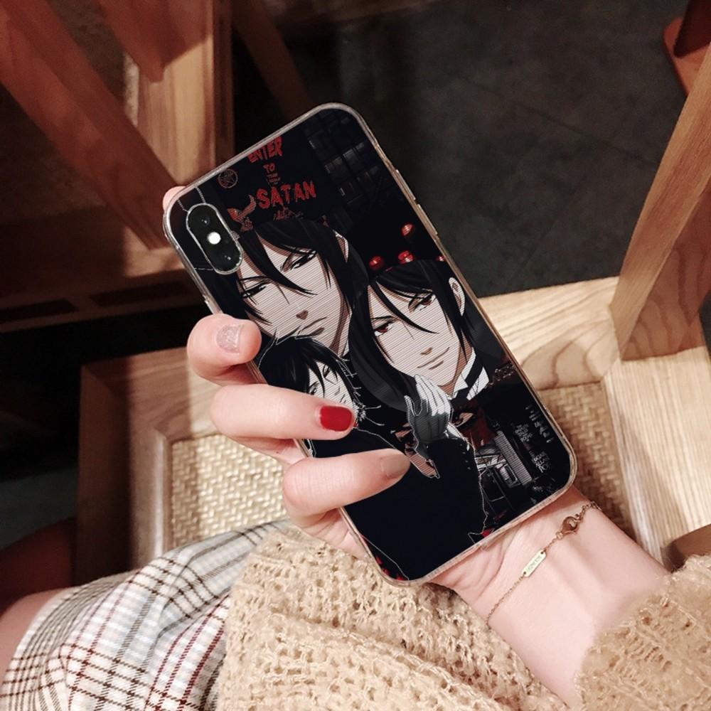 

Black Butler Anime Phone Case For iPhone 13 14 Pro Max XS XR 12 11 Pro 13 Mini 6 7 8 Plus Clear Back Cover Capa iphone 6 6s