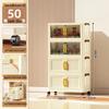 40-60cm Wide Transparent Foldable Double Door Floor Storage Cabinet with Multiple Layers