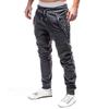 Plus Size Men Sporty Solid Color Waist Drawstring Pockets Ankle Tied Long Pants