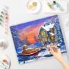 Frame Painting By Numbers Kits Christmas Gift Coloring By Numbers For Adults Home Decoration Snow House 40x50