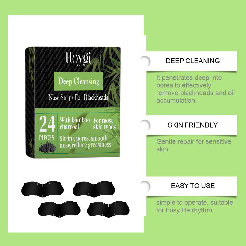 Bamboo Charcoal Nose Pore Strip Blackhead Remover Deep Cleansing Patch Oil Control for Beauty Salon 24pcs