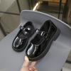 Mädchen Lederschuhe 2025 Frühling und Herbst Neu Kinder Schwarze Performance Schuhe Weiche Sohle Mode Prinzessin Schuhe Mädchen College Einzelne Schuhe