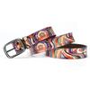 Pure Cowhide Printed Belt, Rainbow Graffiti Genuine Leather Personality European and American Decorative Belt