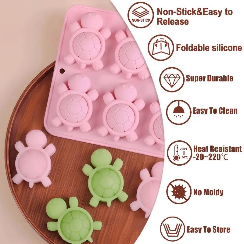 6-Cavity Turtle Silicone Mold, Food Grade Baking Pan for Mousse, Cake, Soap, Candle, DIY Craft