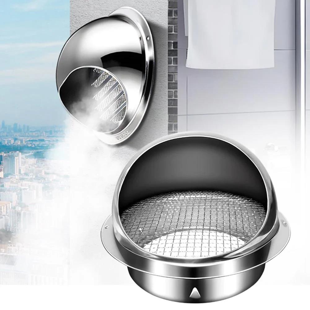 Air Vent Grille Stainless Steel Round Brushed Bull Nosed External Extractor Wall Outlet Dryer Pipes Hoses Bathroom Conditioning