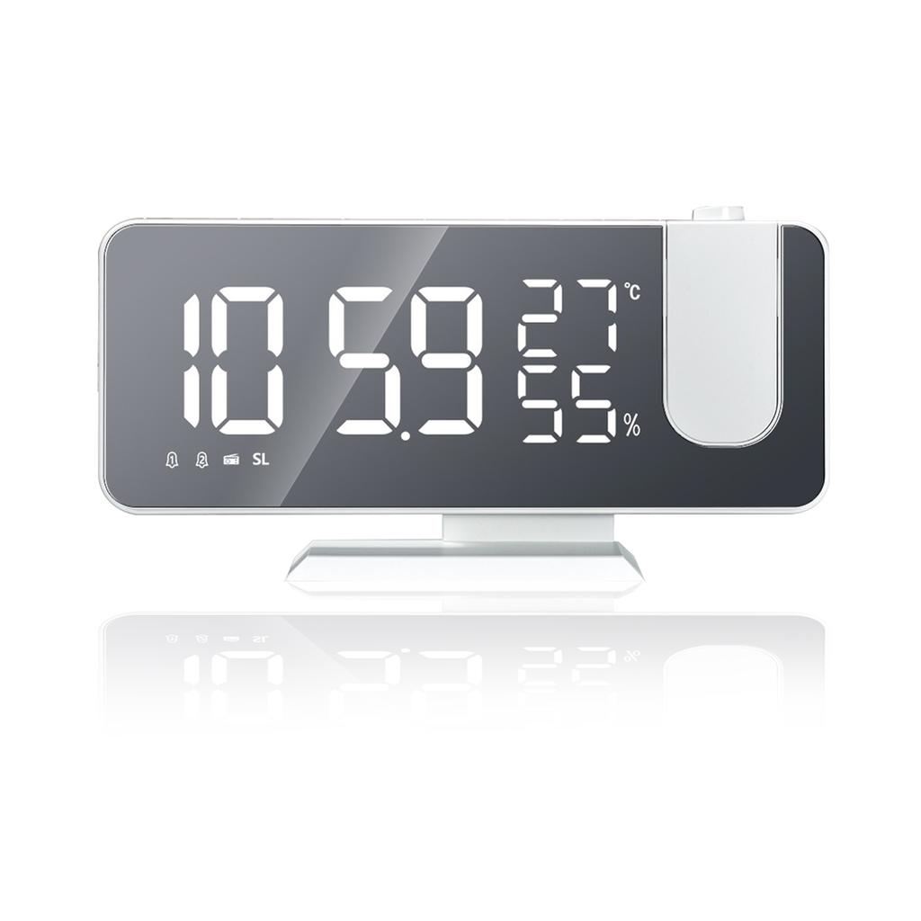Fm Radio Led Digital Smart Alarm Clock Watch Table Electronic Desktop Clocks Usb Wake Up Clock With 180° Time Projection Snooze