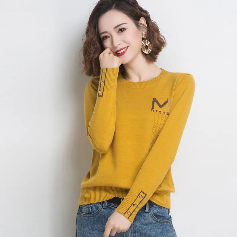 Women's Cotton Embroidered Long Sleeved Tshirts Women's Spring Autumn Mother's Clothing Loose Round Collar Bottoming Blouse Top 4XL