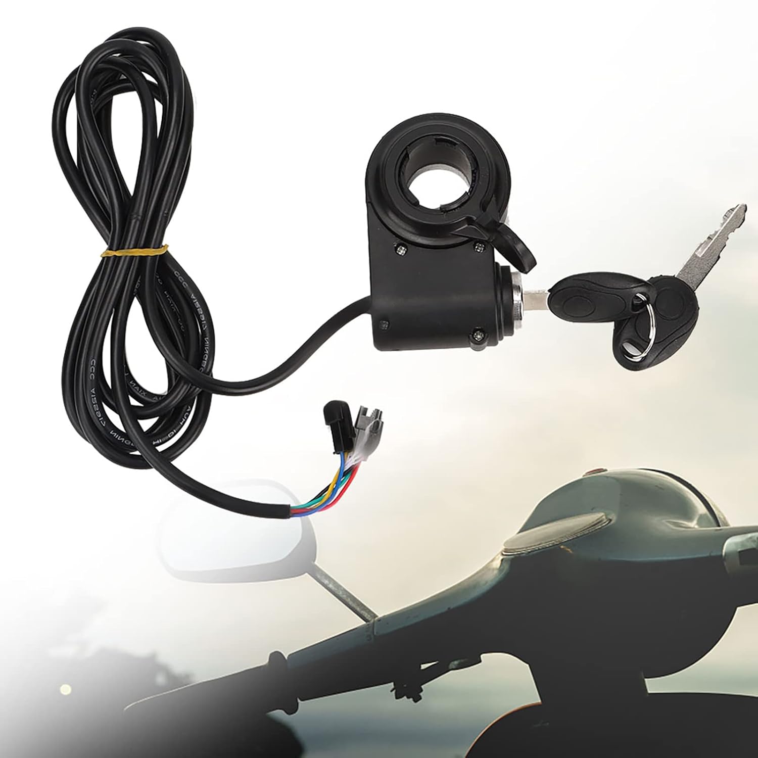 

Keenso Motorcycle Handlebar Switch, Thumb Lock Electric Scooters Throttle Grip Accessory Black