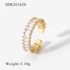 Ins-style high-end feeling female ethnic style ring does not fade zircon ring opening retro ring ring