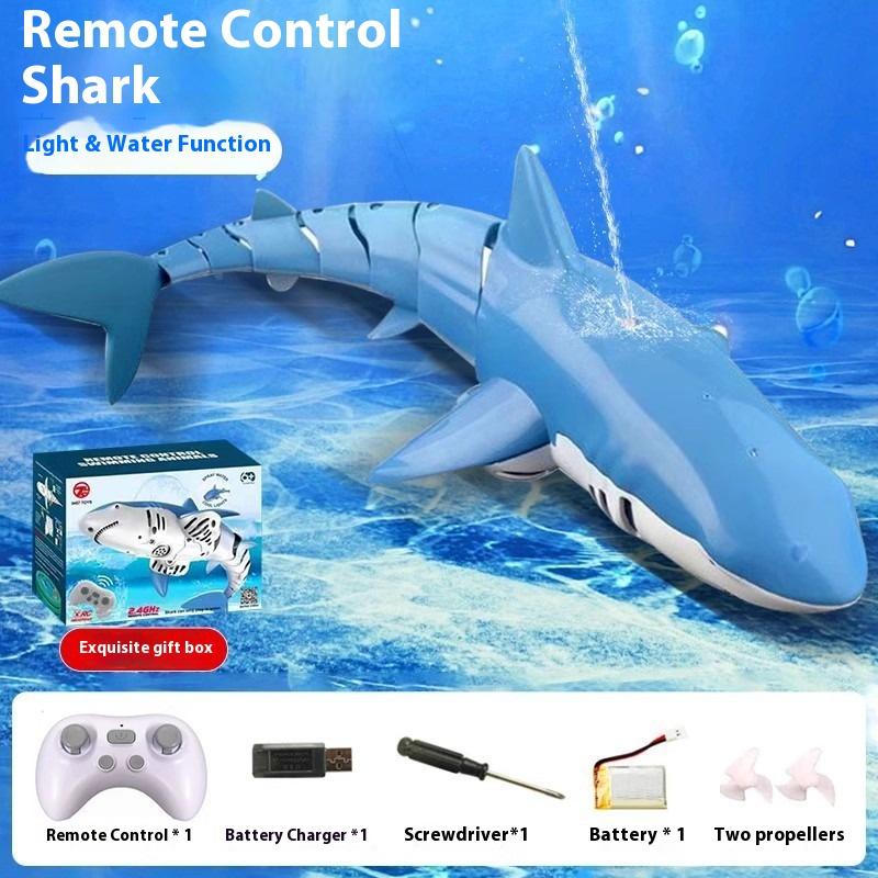 

Игрушки Акулы Электрическое Дистанционное Управление Подводная Симуляция Игрушки Белой Акулы синий