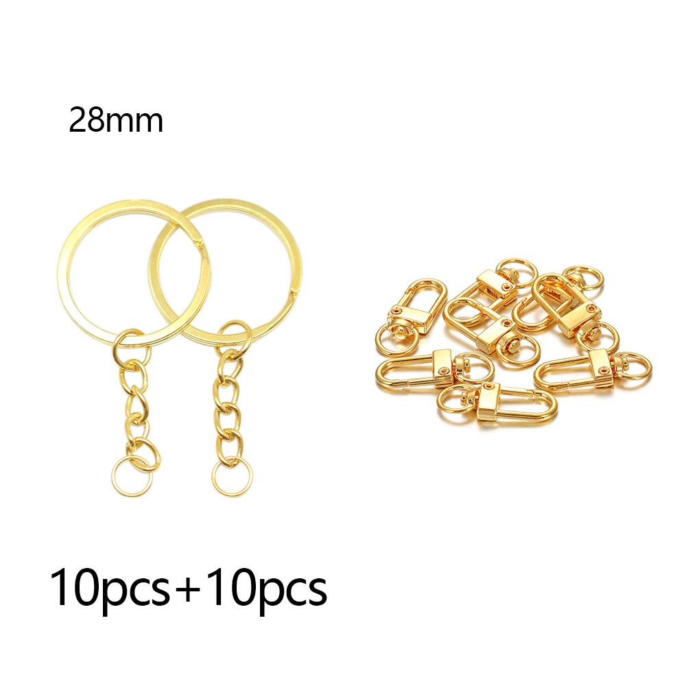 10Pcs Key Ring Key Chain Rhodium Antique Bronze Gold Color 60mm Long Round Split Keychain Keyrings Jewelry Making Bulk Wholesale