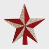 Red Flocking Painted Christmas Tree Ball Decoration