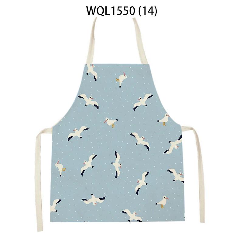 Lovely Seagull Lighthouse Patttern Sailboat Aprons Adult Kids Kitchen Aprons for Home Cooking Baking Cleaning Tool Adult Bibs