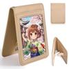 Ganve Women's Vertical Trading Card Holder, Synthetic Leather "Enjoy Idol" Stylish and Popular Idol Photo Display Storage Box with Clear Window (10x7.