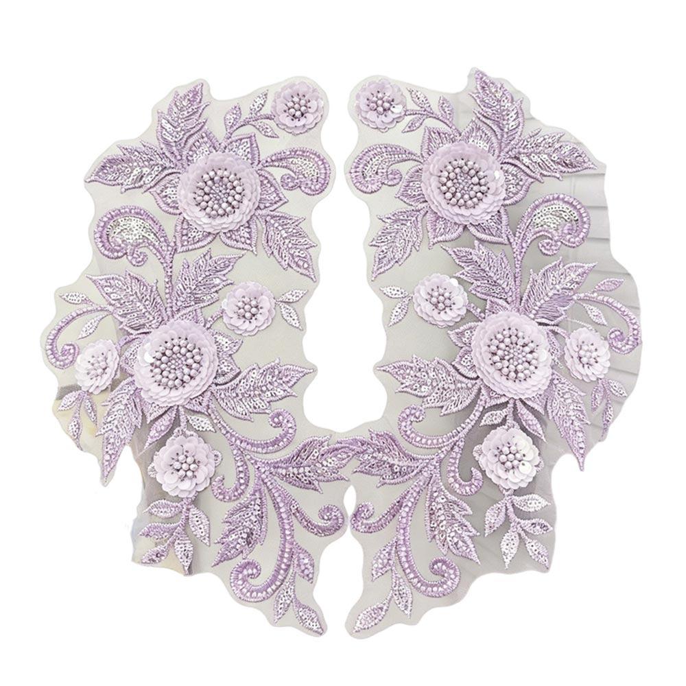 

Multi Colored Bead Lace Nail Bead Applique Floral Embroidery Floral Design Three-Dimensional Performance Costume Accessories