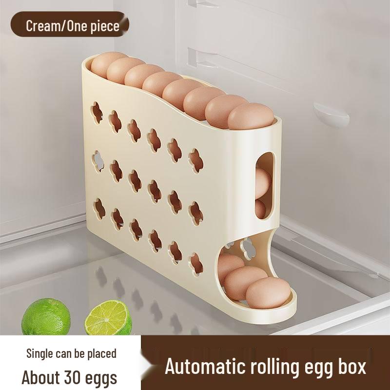 Automatic Slide-Down Egg Holder for Refrigerator Door