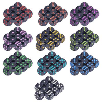 Acrylic 16mm Dices Colorful 6 Sided Dices Cubes with Dots Playings Square Block