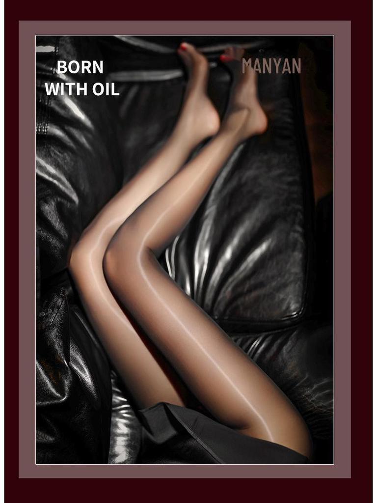 Manyanyao 1D Gen-2 Shiny Pantyhose with Seamless Crotch - Sexy Oil Finish, Style 7146