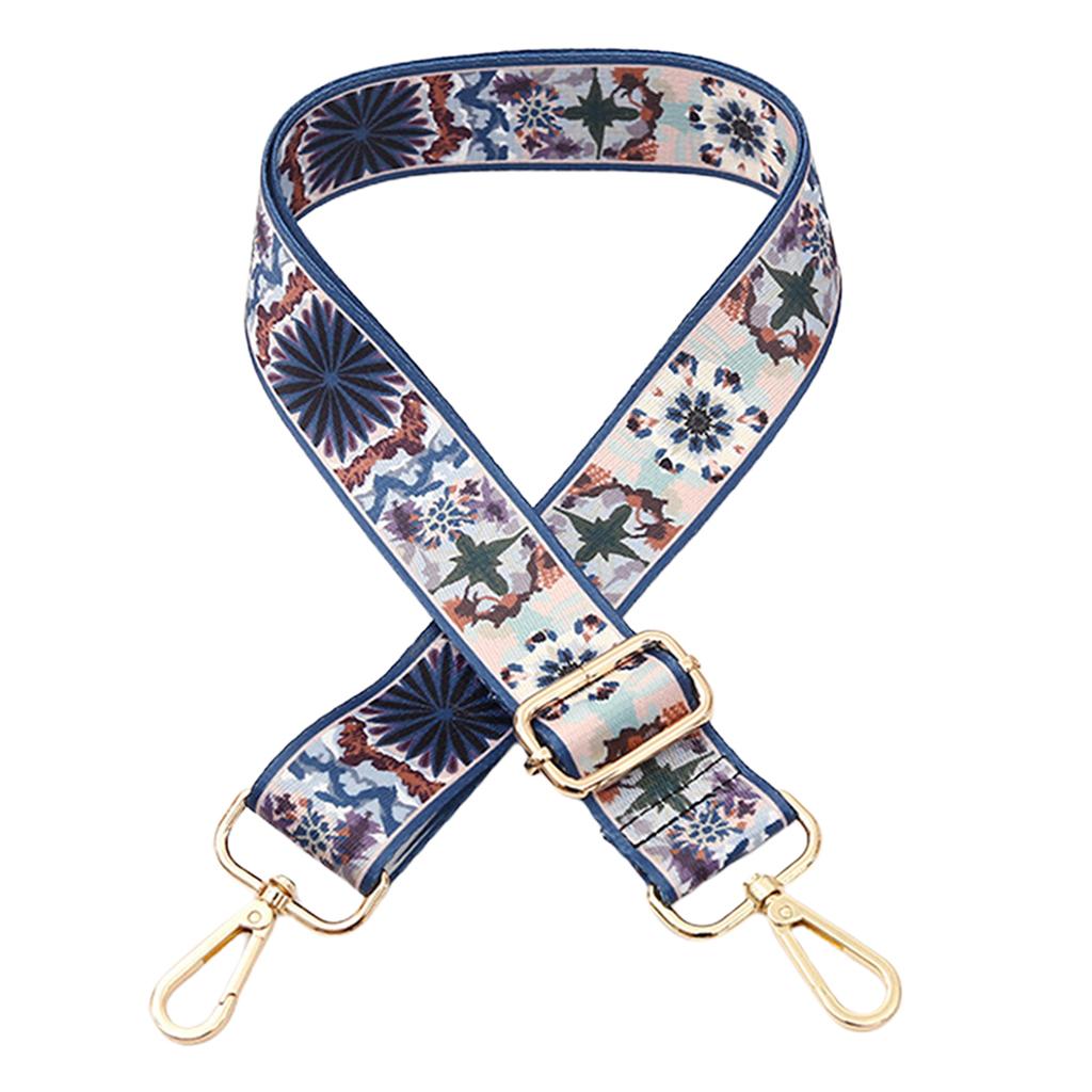 Purse Strap Replacement Crossbody Shoulder Bag Strap Guitar Style Multicolor Canvas Adjustable Handbag Laptop with Buckles