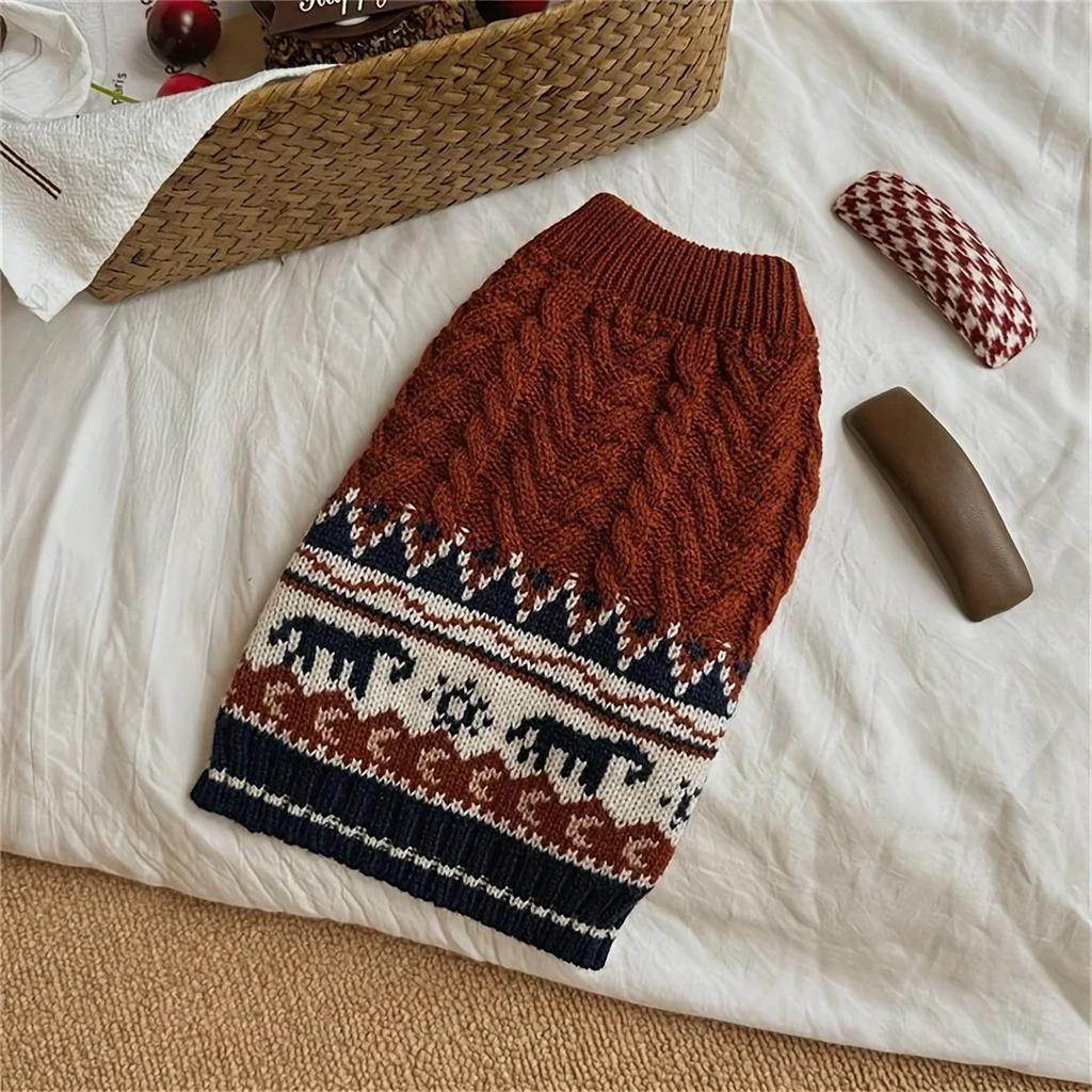 Pet Sweater for Dogs and Cats Acrylic Knit Fabric Pullover Fashion Dog Clothes Warm Dog Puppy Winter Wear Clothes Sweatshirt
