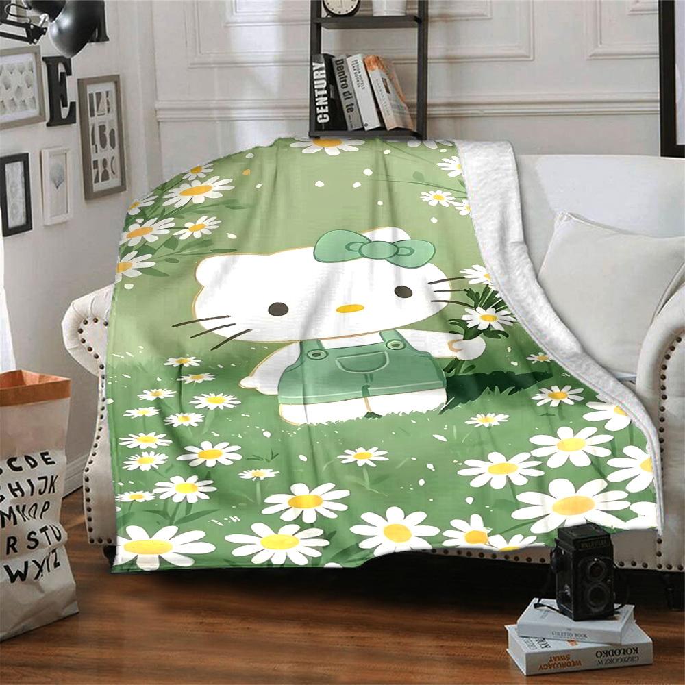 1 szt. Koc Hello Kitty Lekki flanelowy pled na sofę łóżko podróż camping salon biuro kanapę fotel