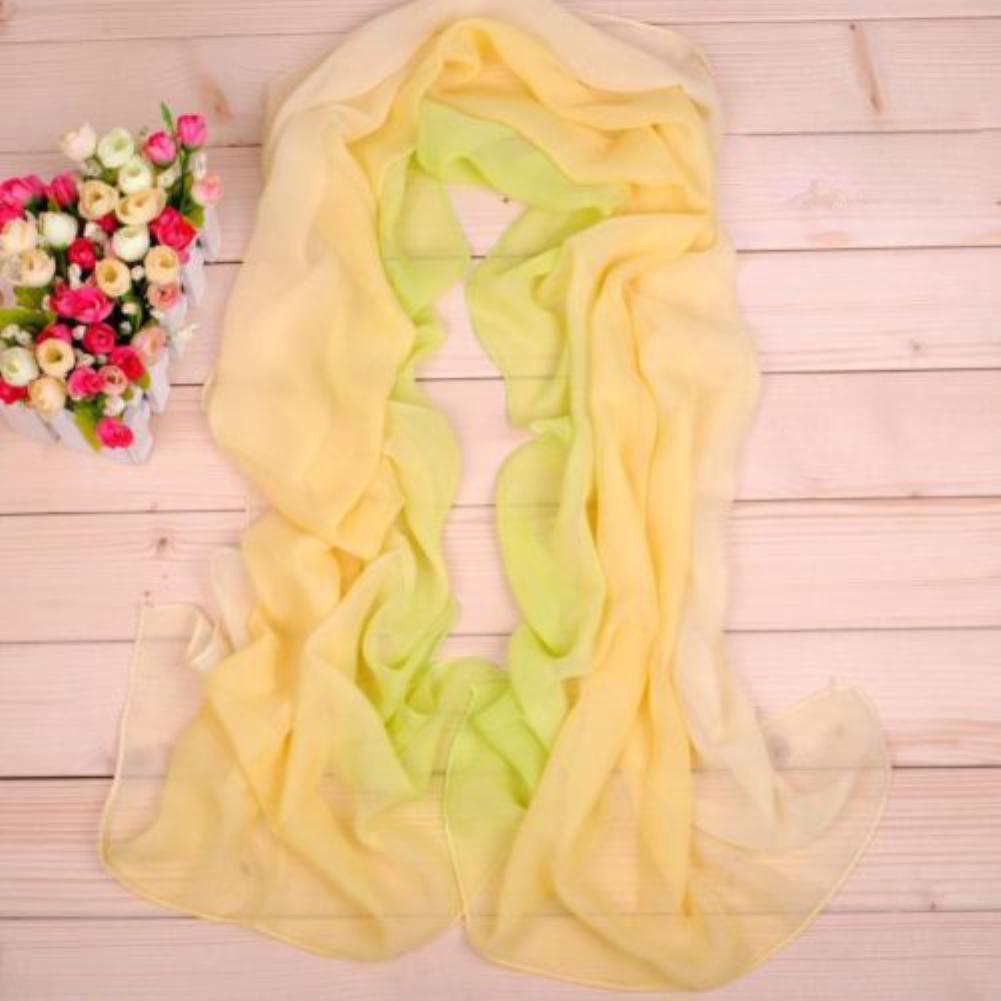 Neue Mode Damen Farbverlauf Weiche Lange Chiffon Dünne Strand Wrap Stola Schal #12 beige