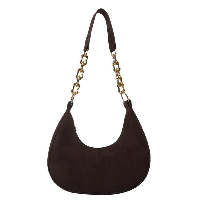 

New Spring Casual Trendy Underarm Bag With Chain For Women Black Green Khaki Coffee кавовий