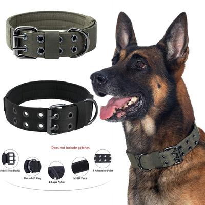 Adjustable Pet Tactical Dog Collar Durable Double Buckle German Shepherd Training Leash and Collar Large Medium Dogs Accessories