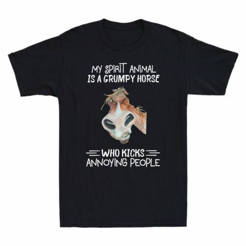 My Spirit Animal Is A Grumpy Horse Who Kicks Annoying People Funny Men T-shirt XXL