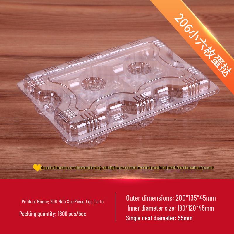 Transparent Disposable Egg Tart Packaging Box - Available in 4-Piece and 8-Piece Sizes