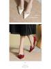 BEIJIANI 3356-1 Knotenperle Xiuhe Satin Hochzeits-Stilettos für Damen