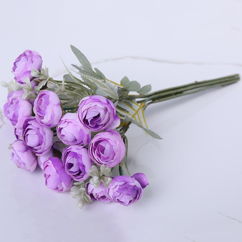 Simulated Peony Jasmine Flower Hand-Held Bouquet Home Living Room Silk Flower Decoration Bridal Wedding Photography Props