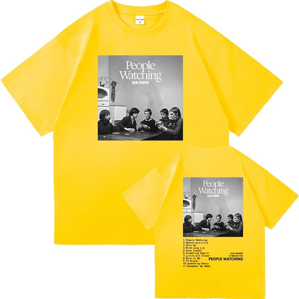 

Футболка Sam Fender People Watching 2025 Tour Чоловічий_жіночий одяг Ретро Хараджуку Висока якість Короткий рукав Великий розмір Вільний м який 4XL
