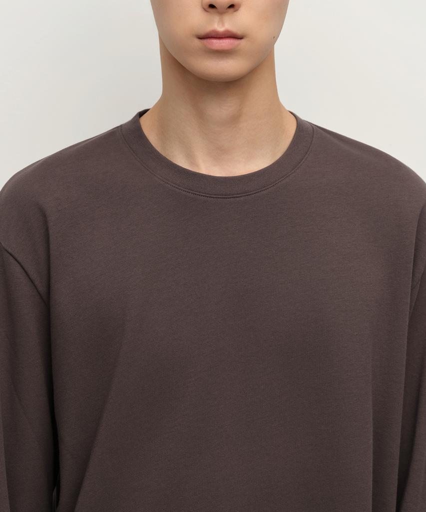 MUSINSA STANDARD [Heat Standard] Crew Neck Long Sleeve T-Shirt [Dark Brown]