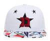 Sproutsy Men's Unisex Star Baseball Cap, Cool, Stylish, Cute Flat Cap for Streetwear and Hip Hop (White)