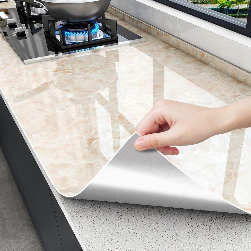 Oil-Proof Waterproof Self-Adhesive Protective Film for Kitchen Countertops and Cabinets.