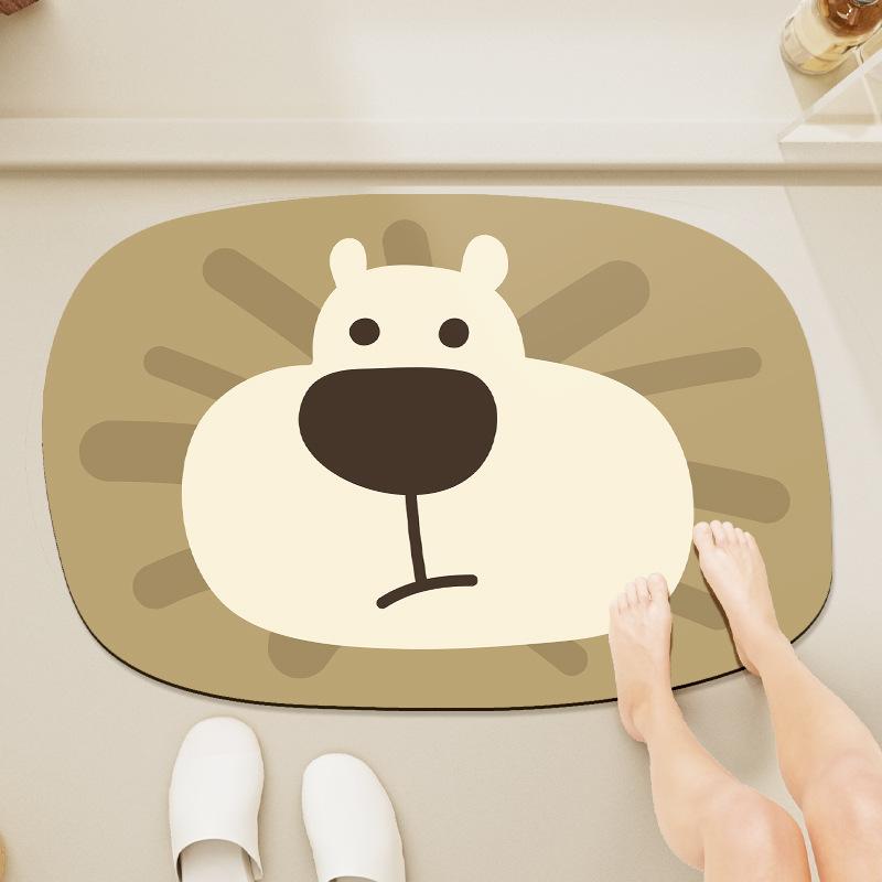 

Коврик для ванной комнаты с мультяшным рисунком, домашний коврик из диатомовой грязи, впитывающий грязь, быстросохнущий коврик для ног, нескользящий коврик для двери туалета 40 * 60cm