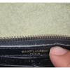 Used SAINT LAURENT Round Zipper Long Wallet Crocodile Embossed Black YSL Logo Unisex