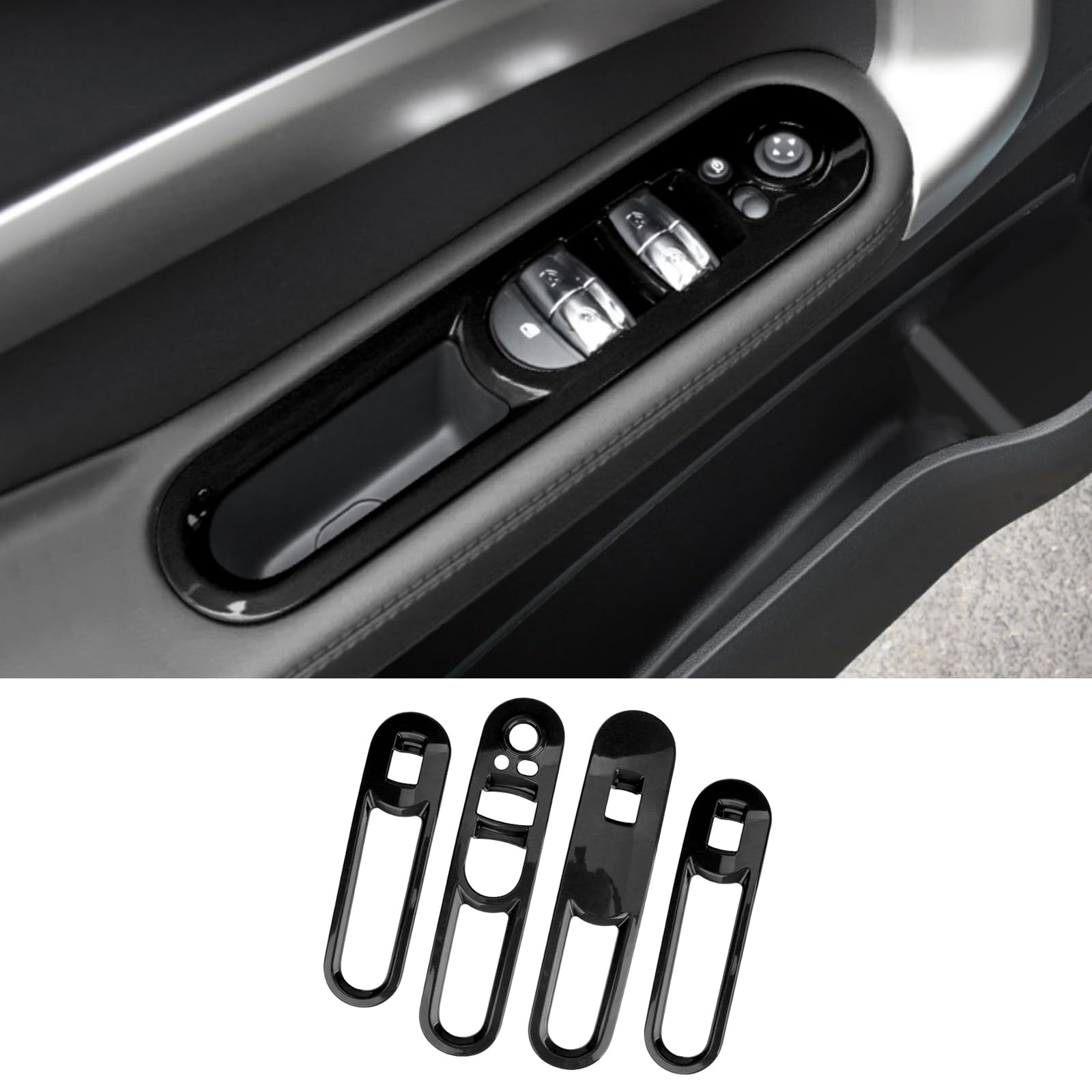 

FDAIUN Window Lift Switch Button Cover Trim Sticker for BMW MINI Switch Panel ABS Custom Interior Panel 4 Pieces F60, Frame, Material, Decorative, чёрный