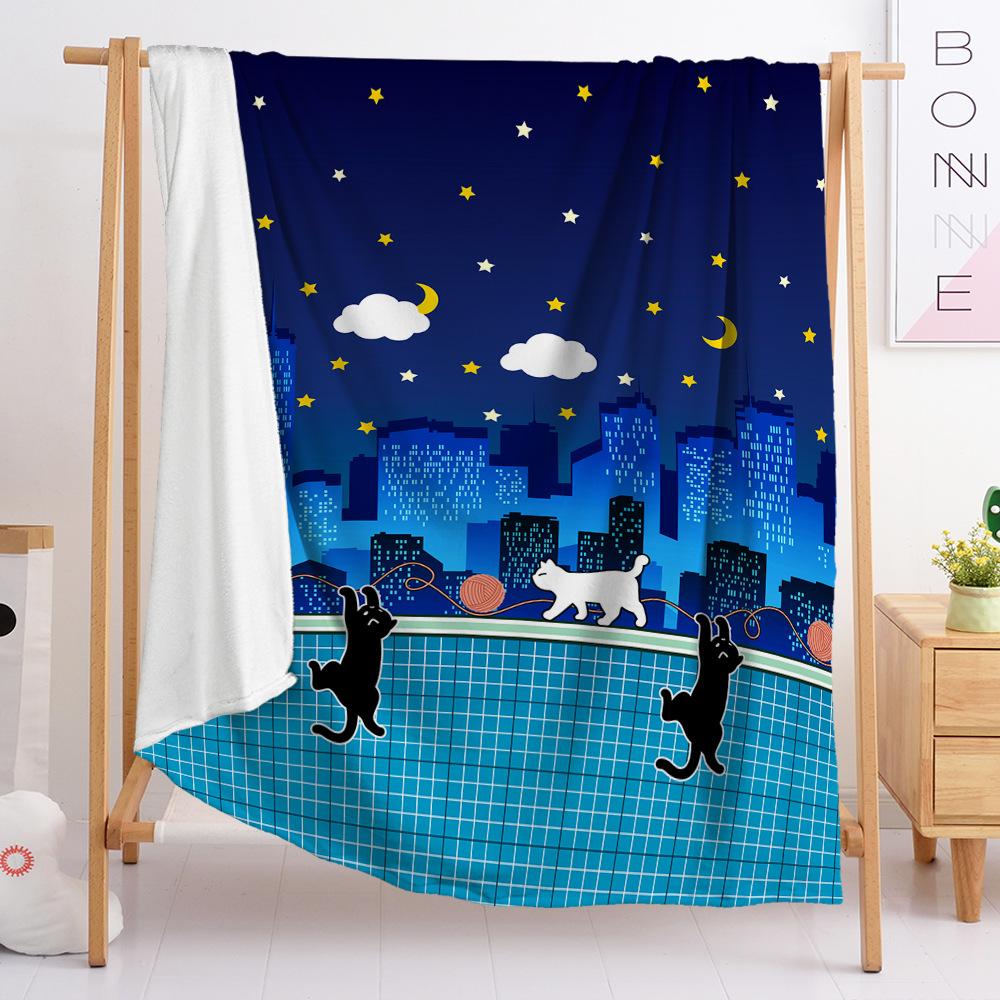 Flannel Blanket Bedroom Blanket European And American Size Blanket Digital Printing