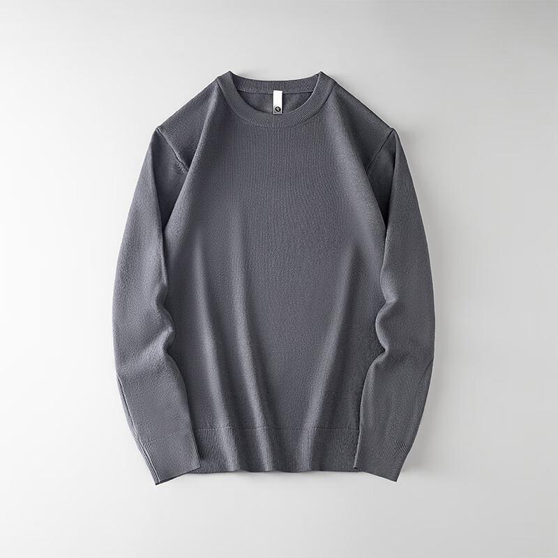 Yiliteng Men's Lambswool Blend Crew Neck Sweater