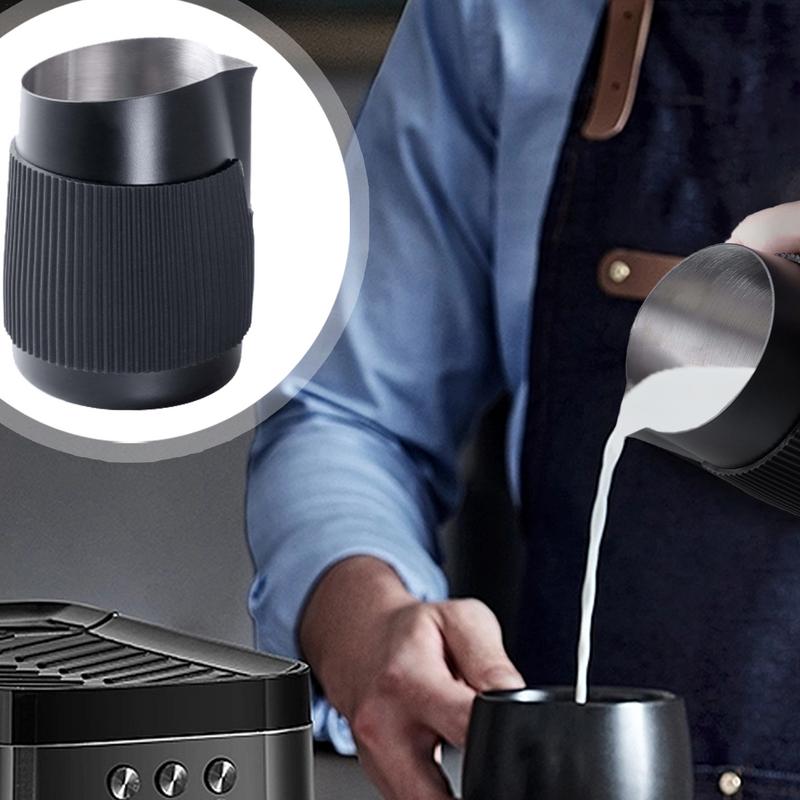 Espresso Steaming Pitcher 420ml Stainless Steel Cappuccino Coffee Steaming Pitcher Milk Frothing Jug Stainless Steel For