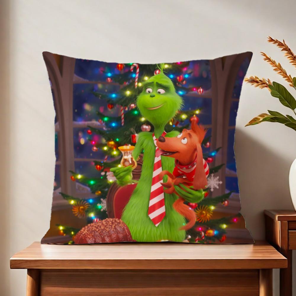 The Cartoon G-Grinch-H Cute Cushion Cover For Pillow Printing Sofa Decoration Home Car Room Coffee Shop Office Nordic Simplicity