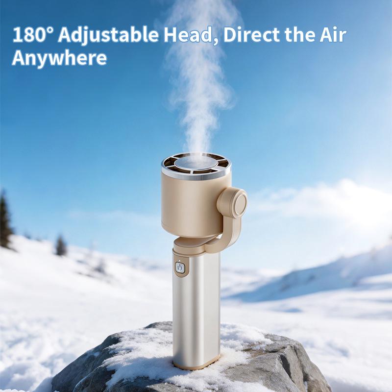 High-Speed Portable USB Aluminum Handheld Fan with Gimbal for Outdoor Cooling