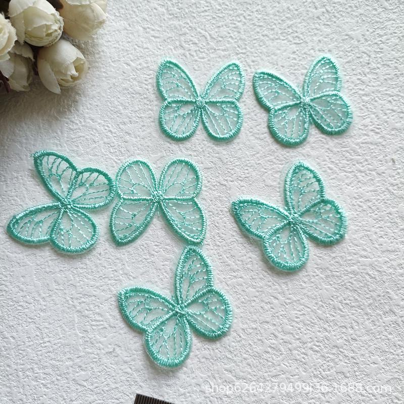 4cm Embroidered Butterfly Organza Hair Clip DIY Accessory