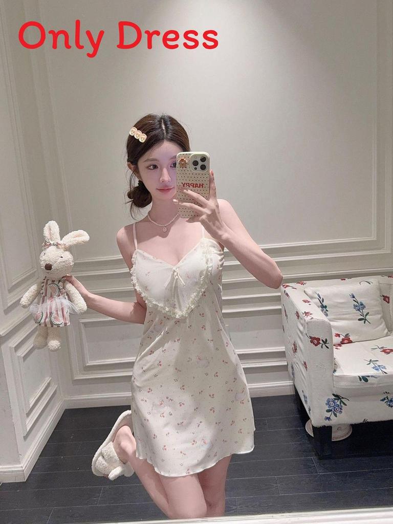 Ice Silk Summer Nightgown For Women Breathable Sleeveless Sleepwear Home Comfort