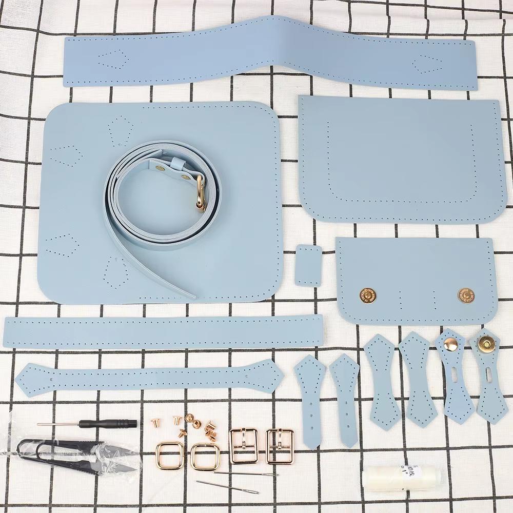 

DIY PU Leather Shoulder Bag Making Set Knitting Crochet Cambridge Bags Sewing Materials Handmade Backpack Satchel Handbag Kit синій
