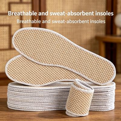 4 Pcs(2 Pairs) of Soft,linen Insoles,no Need To Stand for A Long Time To Absorb Sweat,breathable and Comfortable Casual Insoles,suitable for All Shoes