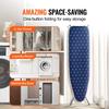 Ironing Board with Bottom Storage Tray, Thickened 4 Layers Iron Board with Heat Resistant Cover and 100% Cotton Cover, 10 Adjustable Heights Ironing