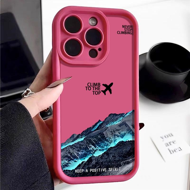 Mountain Peak Aircraft Patterned Case For iPhone 15 16 14 Pro Max 15 16 Plus 11 12 13 Pro 16E XR Shockproof Soft TPU Phone Cover